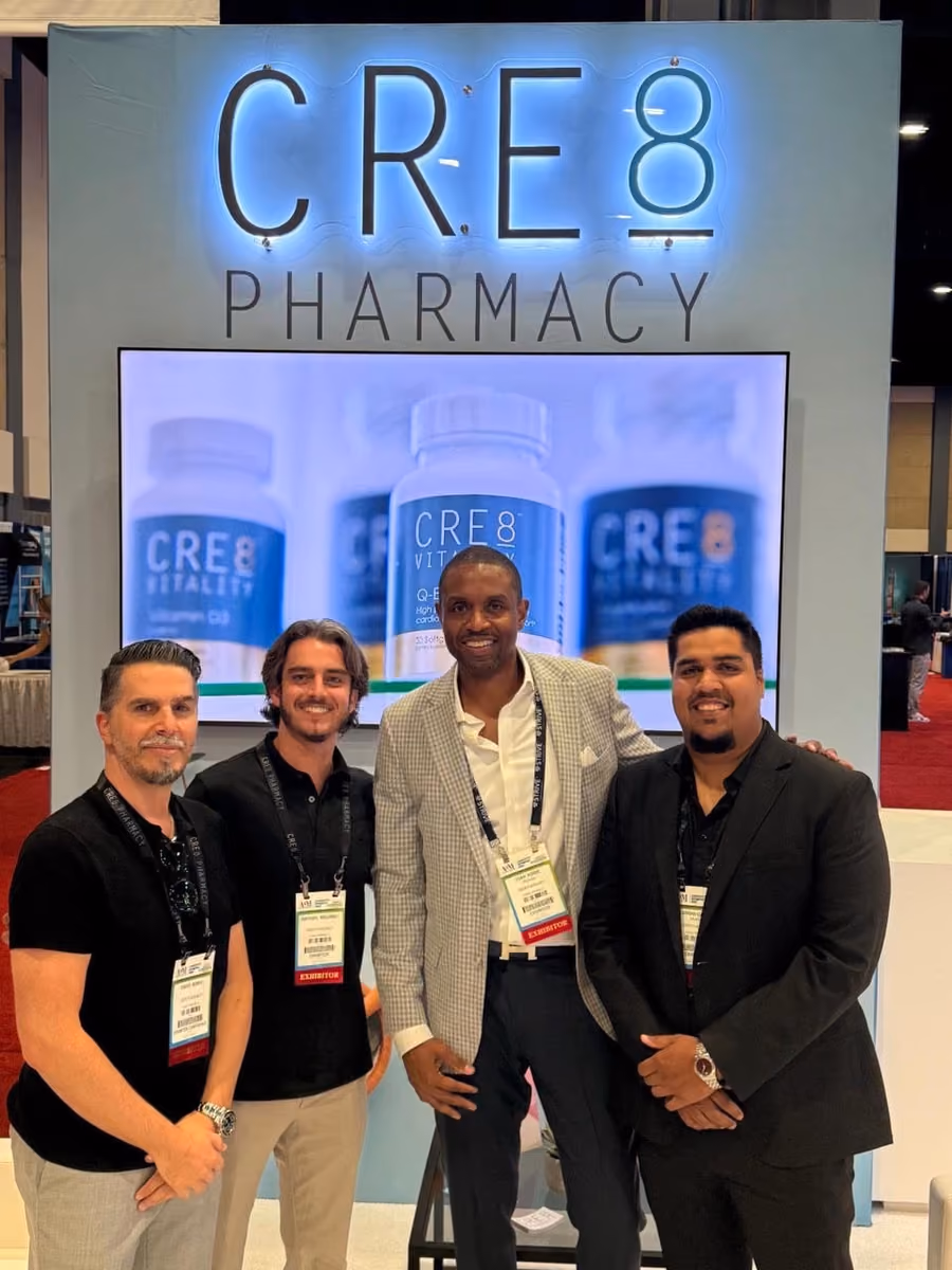 CRE8 Pharmacy staff at the A4M exhibition stand